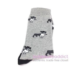 Men's Boxer Dog With Pipe Crew Socks Gray/Black